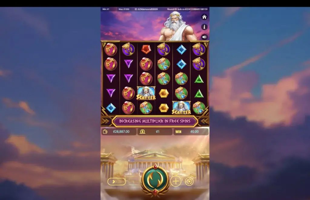 Ảnh giao diện chính game Treasures of Olympus 1000 (Kingmidas #KM-SLOT-023) (slot) chơi tại LC79