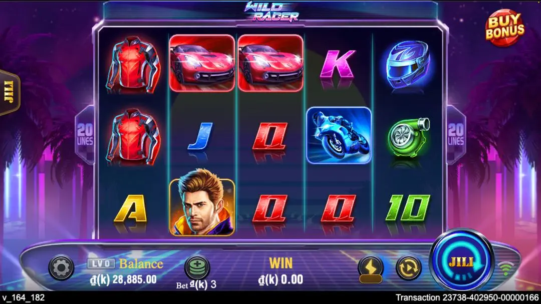 Ảnh giao diện chính game Wild Racer (slot JILI) chơi tại LC79