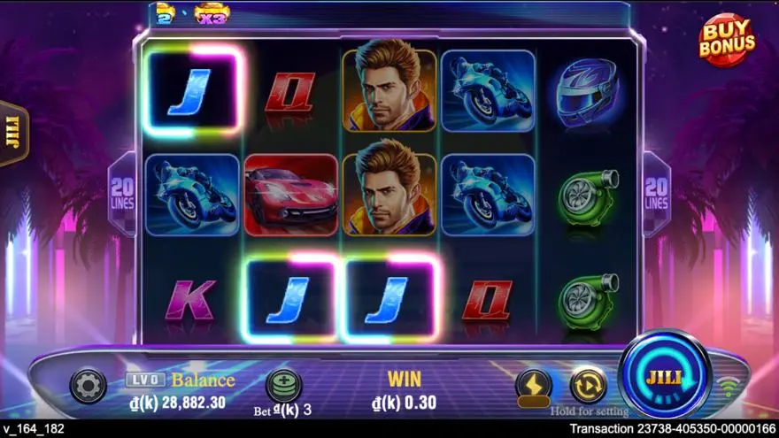 Ảnh màn hình gameplay game Wild Racer (slot JILI) chơi tại LC79