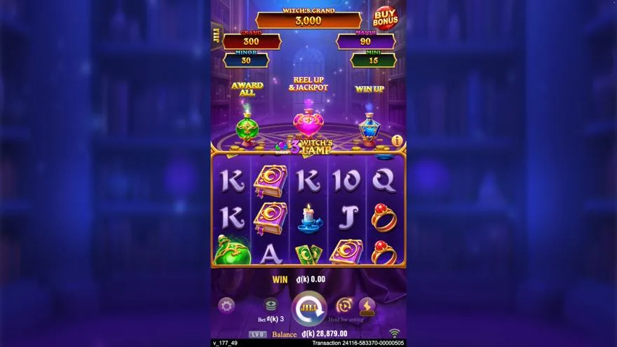 Ảnh bảng biểu tượng & tính năng game 3 Witch's Lamp (slot JILI) chơi tại LC79
