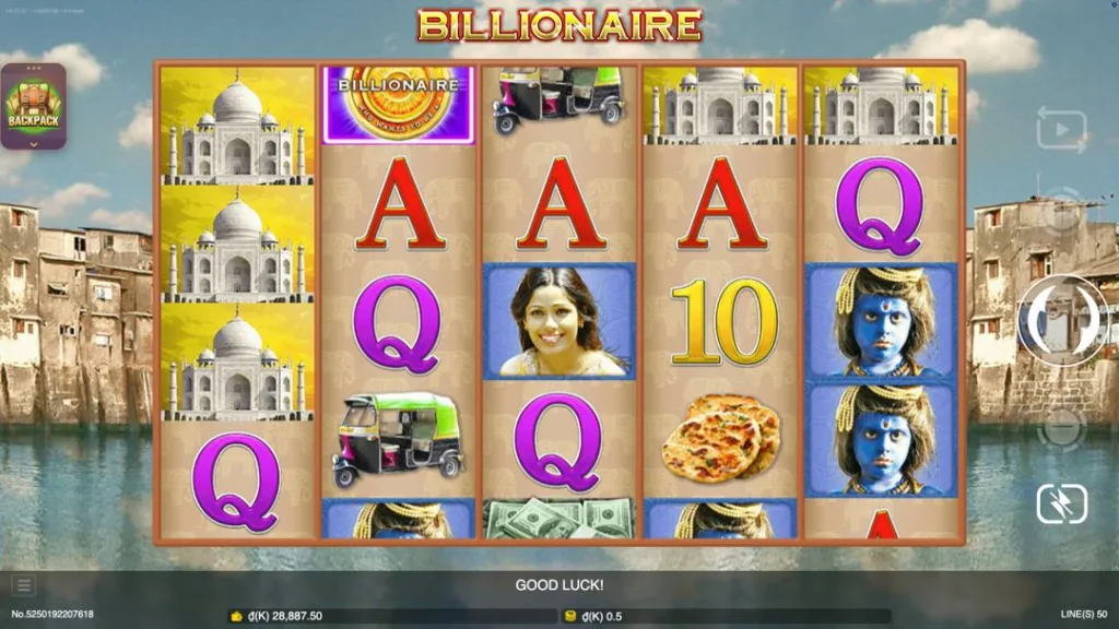 Ảnh giao diện chính game Billionaire (slot JDB) chơi tại LC79