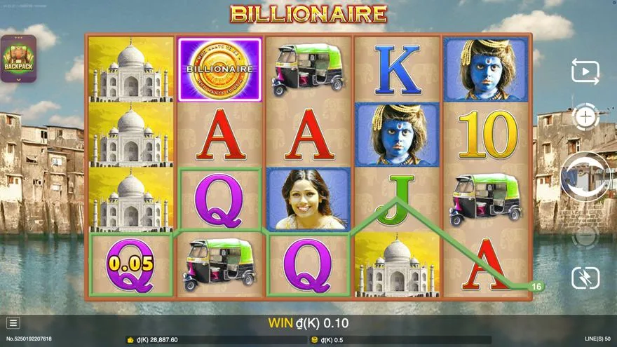 Ảnh màn hình gameplay game Billionaire (slot JDB) chơi tại LC79