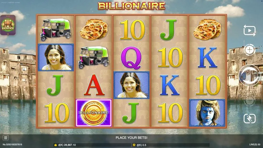 Ảnh bảng biểu tượng & tính năng game Billionaire (slot JDB) chơi tại LC79