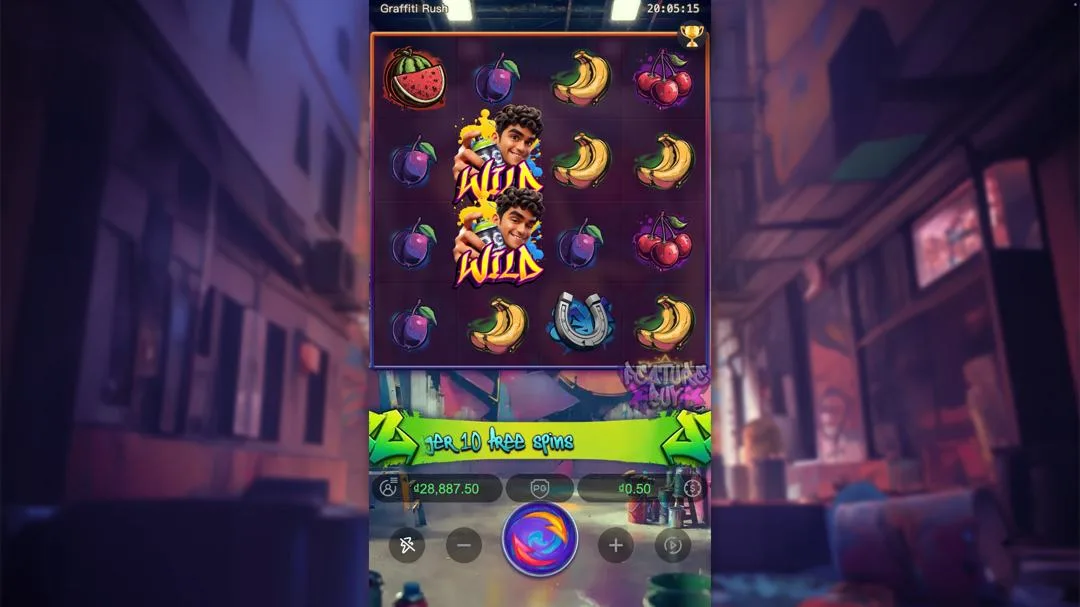 Ảnh giao diện chính game Graffiti Rush (slot PG) chơi tại LC79