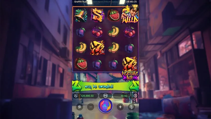 Ảnh bảng biểu tượng & tính năng game Graffiti Rush (slot PG) chơi tại LC79