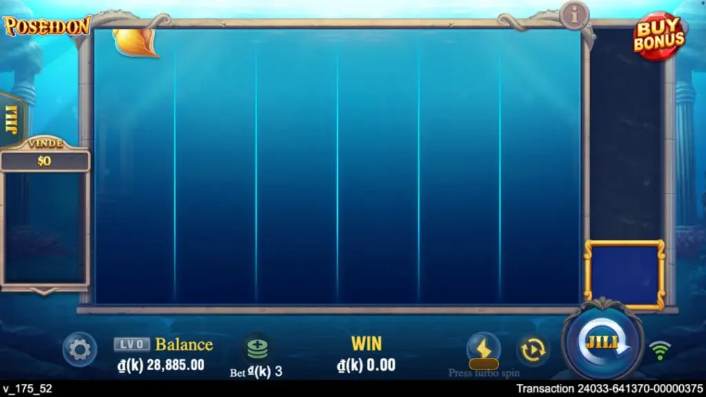 Ảnh giao diện chính game Poseidon (slot JILI) chơi tại LC79
