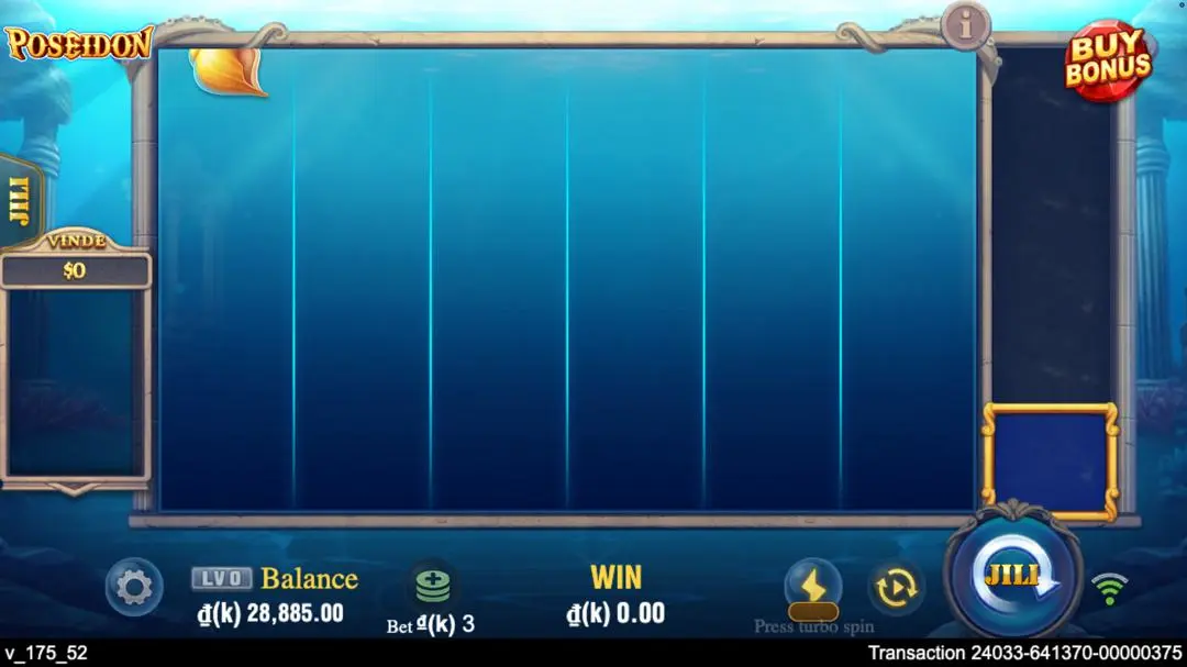 Ảnh giao diện chính game Poseidon (slot JILI) chơi tại LC79