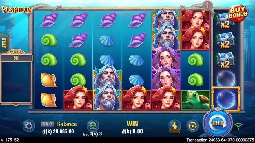 Ảnh màn hình gameplay game Poseidon (slot JILI) chơi tại LC79