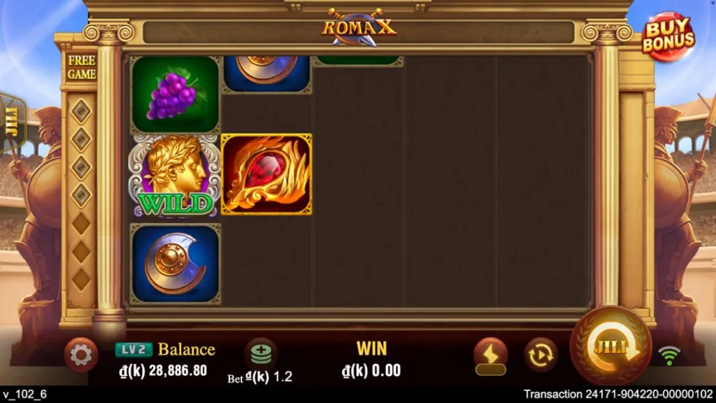 Ảnh giao diện chính game RomaX (slot JILI) chơi tại LC79