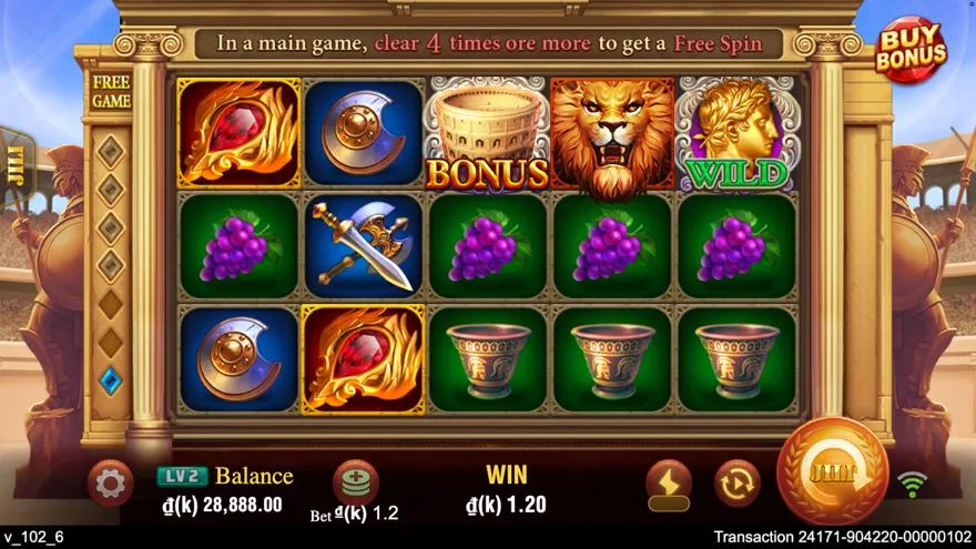 Ảnh màn hình gameplay game RomaX (slot JILI) chơi tại LC79