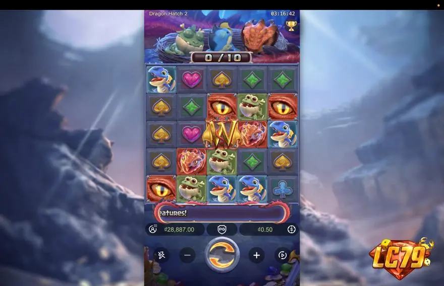 Ảnh màn hình gameplay game trải nghiệm dragon hatch 2 lc79 (slot) chơi tại LC79