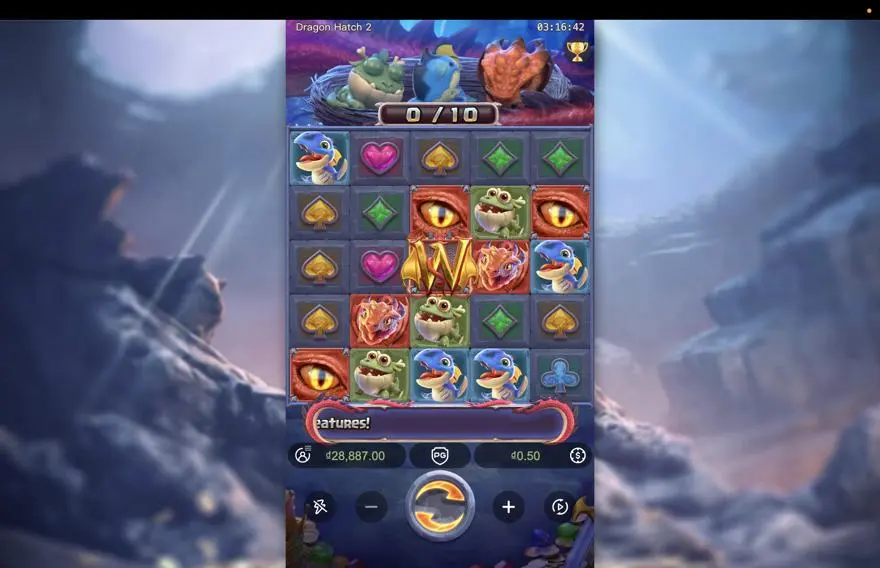 Ảnh bảng biểu tượng & tính năng game trải nghiệm dragon hatch 2 lc79 (slot) chơi tại LC79