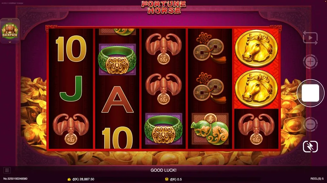 Ảnh giao diện chính game trải nghiệm fortune horse lc79 (slot) chơi tại LC79