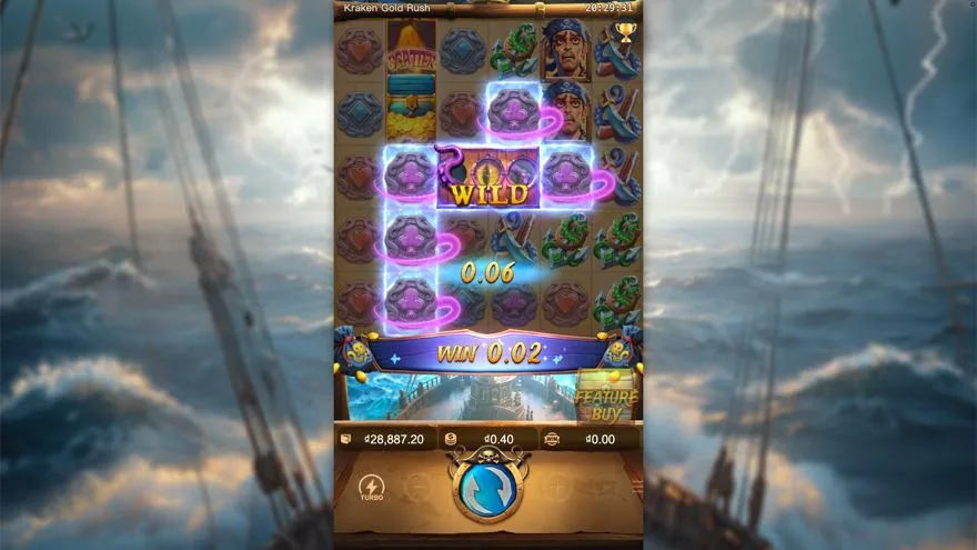 Ảnh bảng biểu tượng & tính năng game trải nghiệm kraken gold rush lc79 (slot) chơi tại LC79