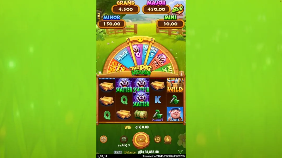 Ảnh giao diện chính game trải nghiệm the pig house lc79 (slot) chơi tại LC79