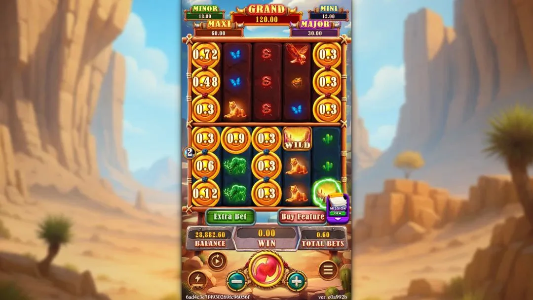 Ảnh giao diện chính game BUFFALO WAYS (slot FC) chơi tại LC79