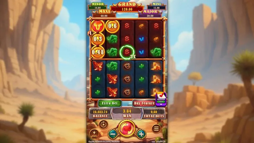 Ảnh bảng biểu tượng & tính năng game BUFFALO WAYS (slot FC) chơi tại LC79
