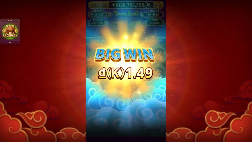 Ảnh màn hình gameplay game Dragon Soar (slot JDB) chơi tại LC79