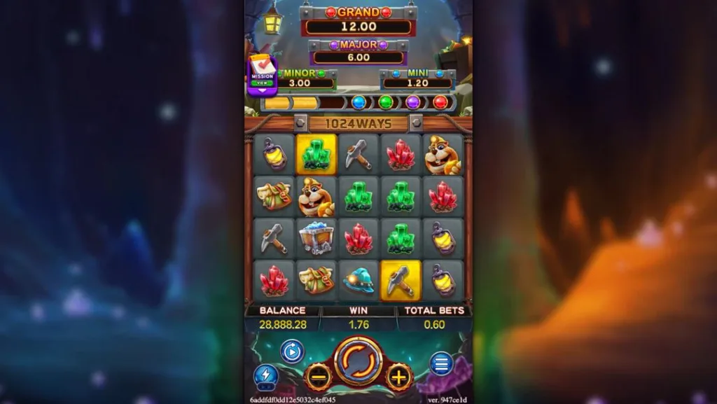 Ảnh giao diện chính game GOLD RUSH (slot FC) chơi tại LC79