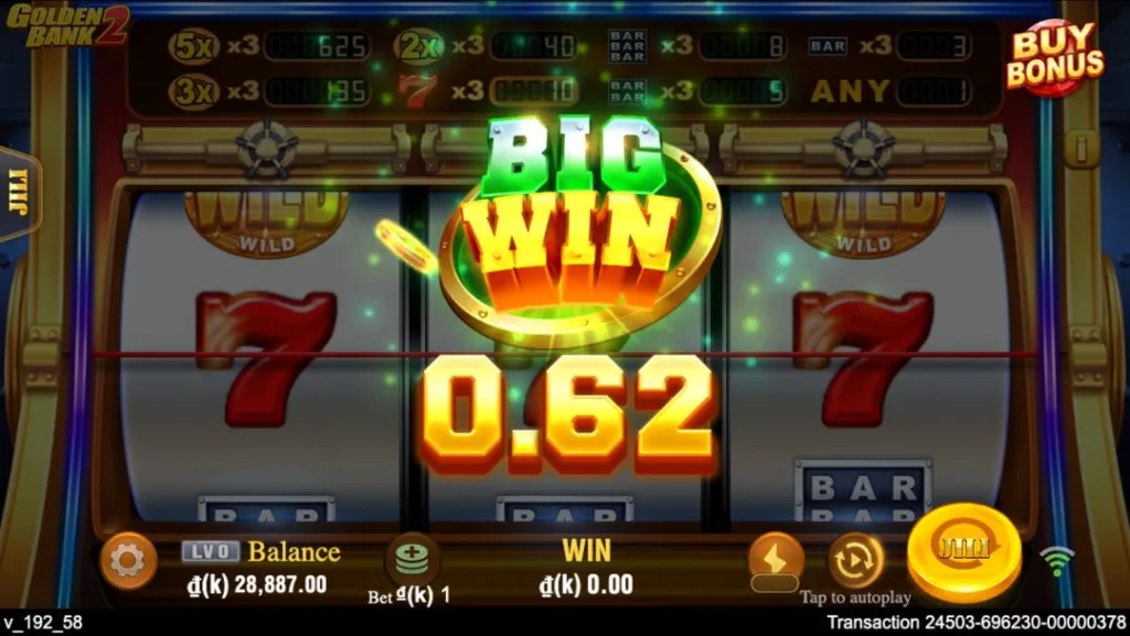 Ảnh giao diện chính game Golden Bank 2 (slot JILI) chơi tại LC79