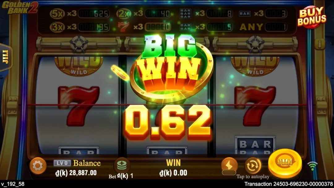 Ảnh giao diện chính game Golden Bank 2 (slot JILI) chơi tại LC79