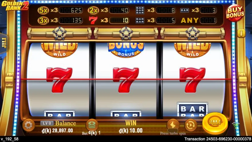 Ảnh màn hình gameplay game Golden Bank 2 (slot JILI) chơi tại LC79
