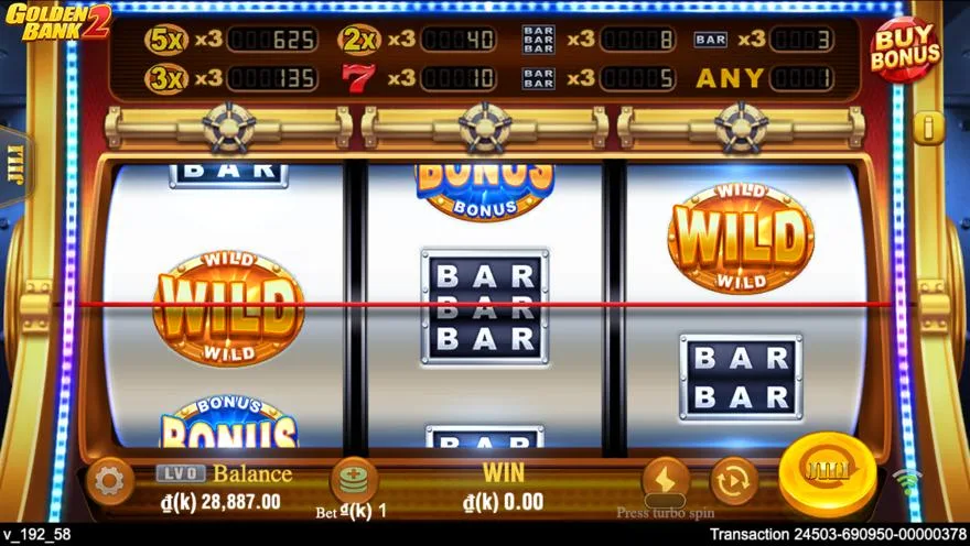 Ảnh bảng biểu tượng & tính năng game Golden Bank 2 (slot JILI) chơi tại LC79