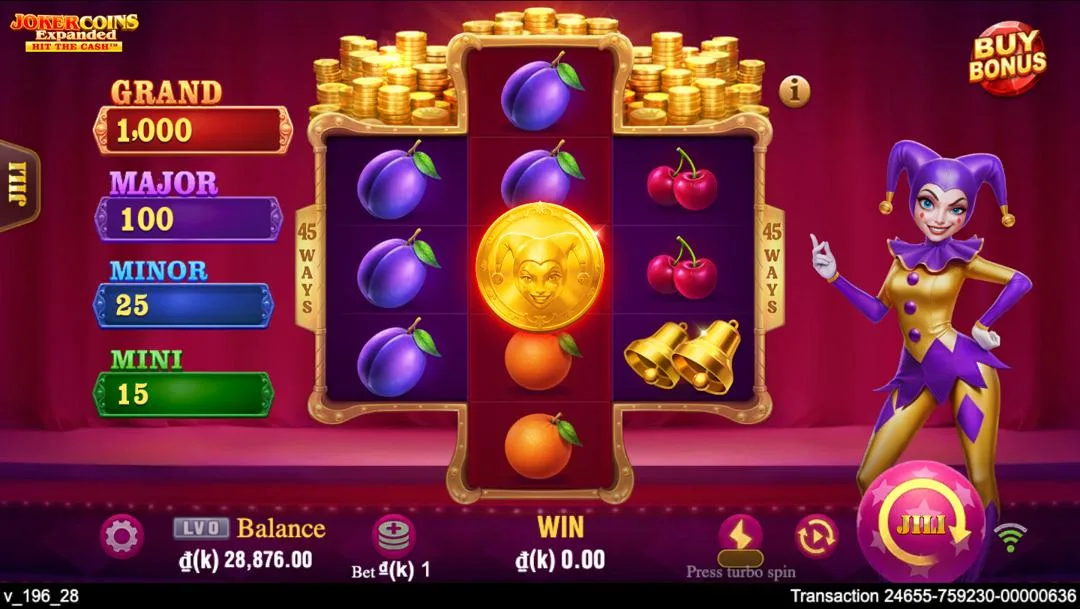 Ảnh giao diện chính game Joker Coins Expanded (slot JILI) chơi tại LC79
