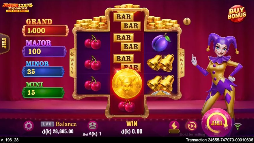 Ảnh màn hình gameplay game Joker Coins Expanded (slot JILI) chơi tại LC79