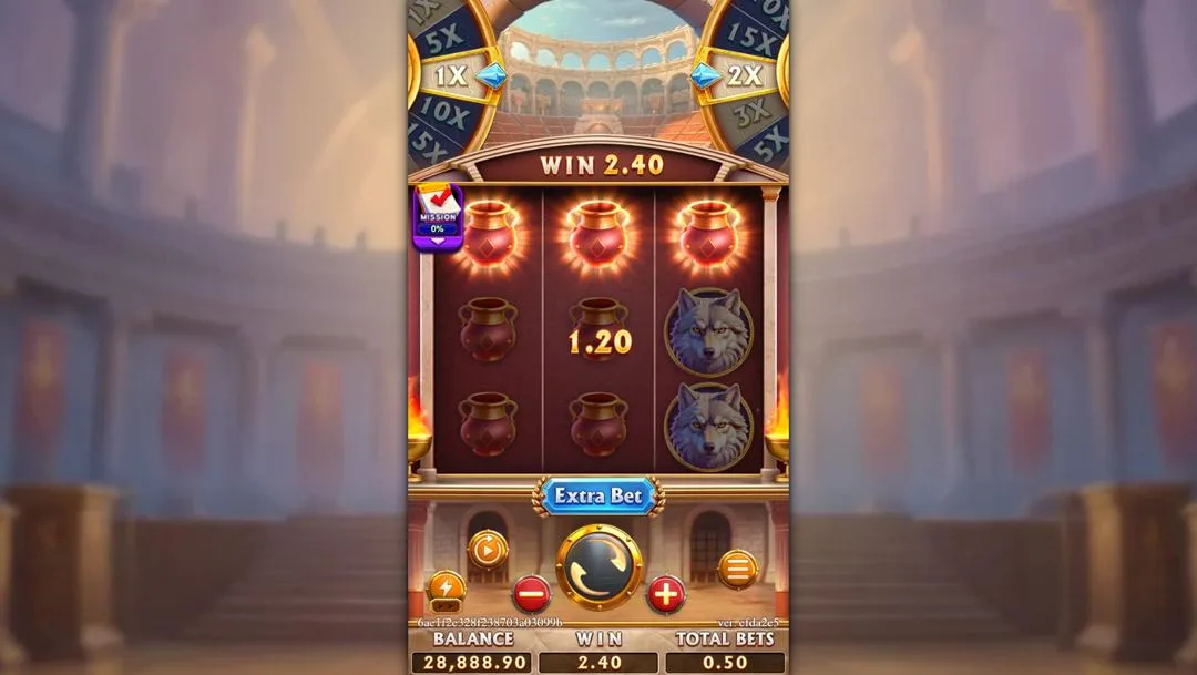 Ảnh giao diện chính game ROMA GLADIATRIX (slot FC) chơi tại LC79
