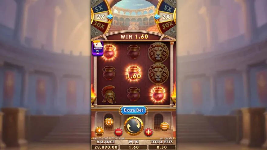 Ảnh màn hình gameplay game ROMA GLADIATRIX (slot FC) chơi tại LC79