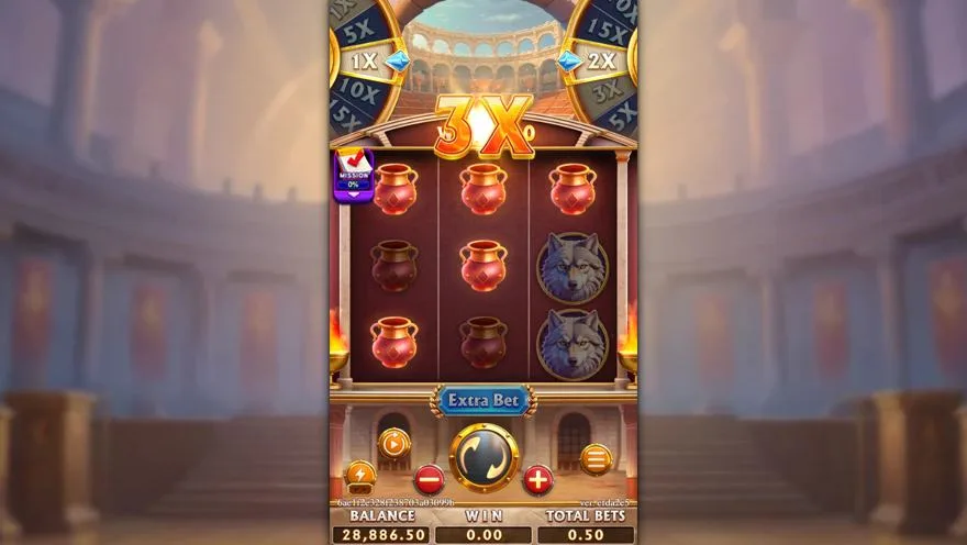 Ảnh bảng biểu tượng & tính năng game ROMA GLADIATRIX (slot FC) chơi tại LC79