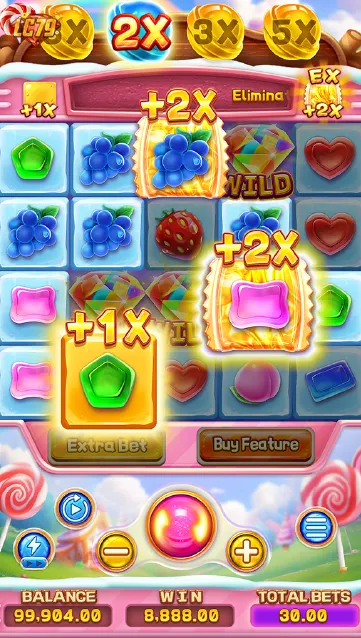 Gameplay Sugar Bang Bang 2 tại LC79 – vòng quay cơ bản với Wild và nhân ×2