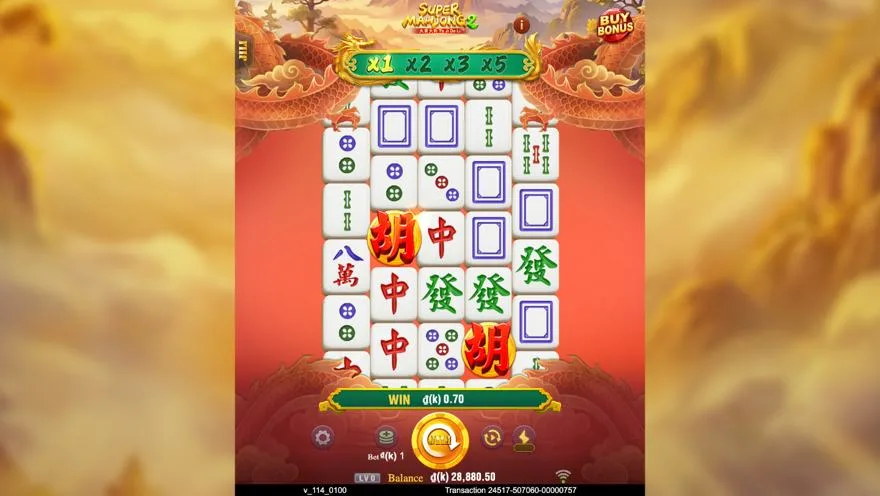 Ảnh màn hình gameplay game SUPER MAHJONG 2 (slot JILI) chơi tại LC79