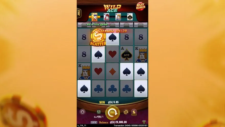 Ảnh màn hình gameplay game Wild Ace (slot JILI) chơi tại LC79