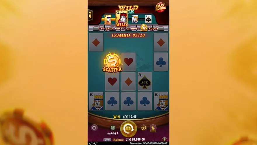 Ảnh bảng biểu tượng & tính năng game Wild Ace (slot JILI) chơi tại LC79